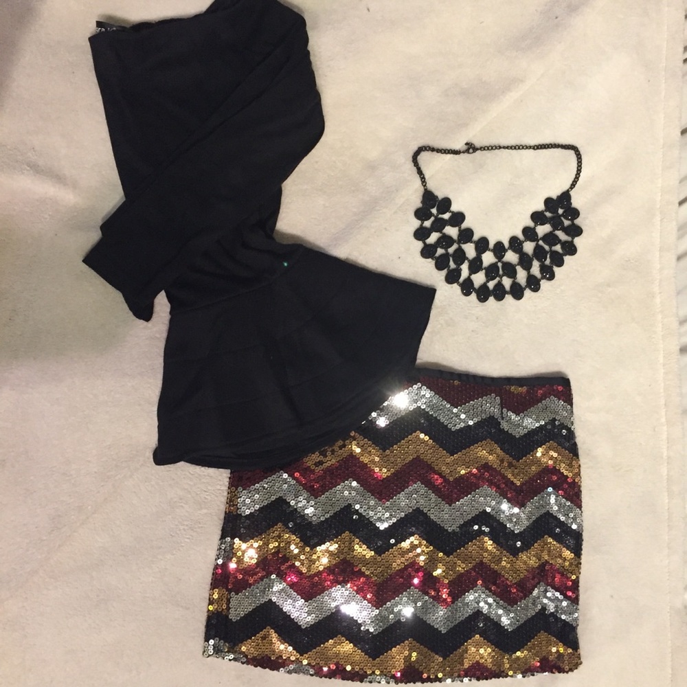 Sequin mini skirt